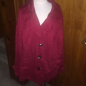 Merona red trench coat plus size 4x 4